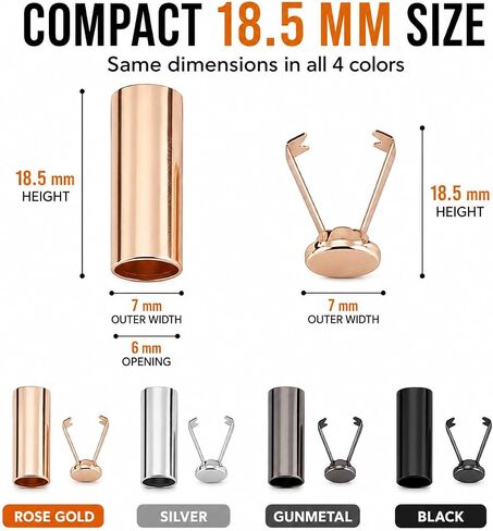 Metal Cord End Caps, 48 Pcs, 7 mm, 4 Colors in Kuwait