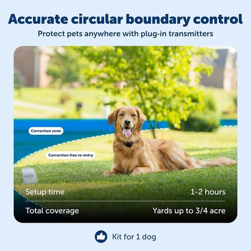 نظام احتواء الحيوانات الأليفة اللاسلكي من PetSafe + بطاريتين بديلتين - سياج كهربائي لاسلكي أصلي للكلاب - من الشركة الأم للعلامة التجارية غير المرئية للسياج - يغطي مساحة تصل إلى 1/2 فدان - للحيوانات الأليفة التي يبلغ وزنها 8 أرطال فما فوق in Kuwait