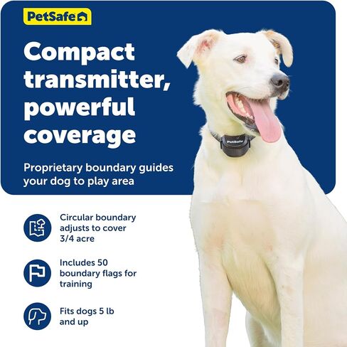نظام احتواء الحيوانات الأليفة اللاسلكي من PetSafe + بطاريتين بديلتين - سياج كهربائي لاسلكي أصلي للكلاب - من الشركة الأم للعلامة التجارية غير المرئية للسياج - يغطي مساحة تصل إلى 1/2 فدان - للحيوانات الأليفة التي يبلغ وزنها 8 أرطال فما فوق in Kuwait