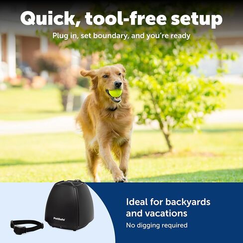 نظام احتواء الحيوانات الأليفة اللاسلكي من PetSafe + بطاريتين بديلتين - سياج كهربائي لاسلكي أصلي للكلاب - من الشركة الأم للعلامة التجارية غير المرئية للسياج - يغطي مساحة تصل إلى 1/2 فدان - للحيوانات الأليفة التي يبلغ وزنها 8 أرطال فما فوق in Kuwait