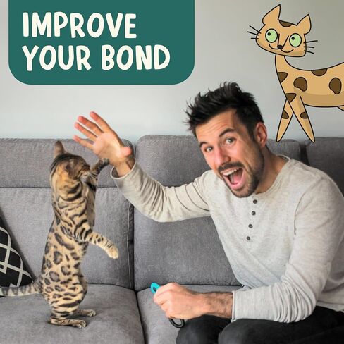 OutdoorBengal The Click Crusade (لعبة بطاقات تدريب القطط، تدريب النقر للقطط لتصحيح السلوك، وحيل التدريس والترابط مع قطتك الصغيرة، تتضمن دليل تدريب القطط in Kuwait