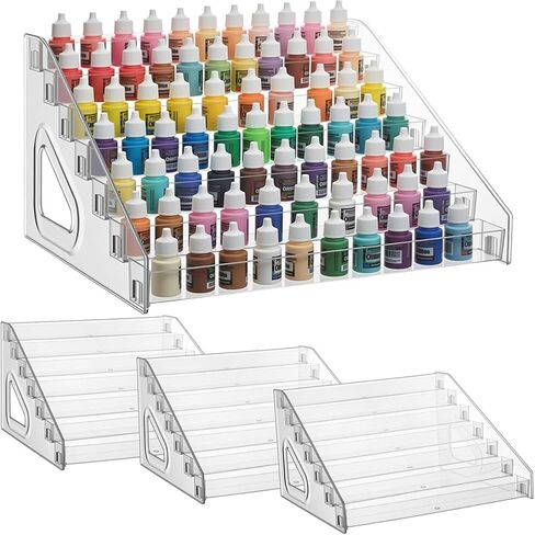 Paint Organizer 7-Layer Clear Rack for 56 Bottles in Kuwait