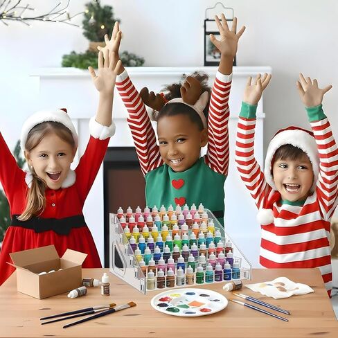 Paint Organizer 7-Layer Clear Rack for 56 Bottles in Kuwait