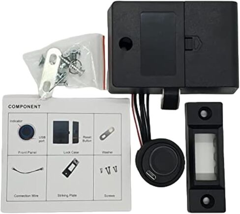 Fingerprint - Black Bezel Biometric Cabinet Lock F-B32. (F-B32-4- 4" cable length) in Kuwait