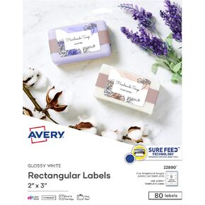 Avery Glossy Label Laser/Inkjet 2" x 3" 8-1/2" x 11" 80/PK in Saudi Arabia