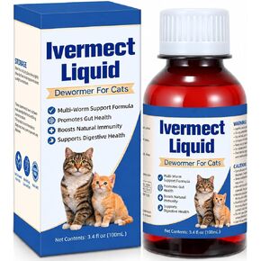 Dewormer for Cats, Broad Spectrum Digestive Support, Removal of Hookworms, Lungworms, Pinworms, Roundworms, 100mL in Kuwait