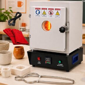 Jewelry Casting Burnout Furnace, 1500w Electric Kiln with Viewing Window, 1150°C Pid Muffle Oven for Wax Burnout, Small Molds, Ceramic Firing, Dental Lab, Home Studio Use in Kuwait