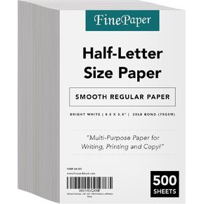Half Letter Size Paper – Great for Business Documents, Letters, Arts, Prints and Crafts, Copy, Printing, Writing | 8.5" x 5.5" | 20lb White Bond Paper | 500 Sheets in Kuwait