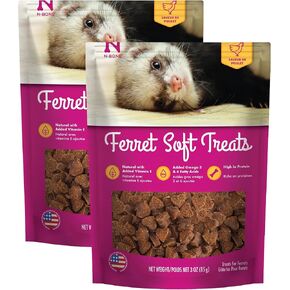N-Bone Ferret Soft Treats, Chicken Flavor, Natural Soft Chew Treats for Ferrets, Delicious Everyday Snacks & Training Rewards, Made in USA, 3 oz in Kuwait