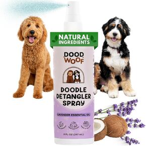 Dood Woof Dog Detangler Spray - Dematting Leave-in Conditioner for Doodles - Goldendoodle Labradoodle Poodle Puppy Grooming - 8 oz in Saudi Arabia