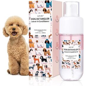 Dog Detangler & Dematting Spray - Leave-in Conditioner, Classic Powdery Scent | Infused with Coconut Oil, Jojoba Oil, and Squalane for Easy, Tangle-Free Grooming - 3.38 fl. oz in Saudi Arabia