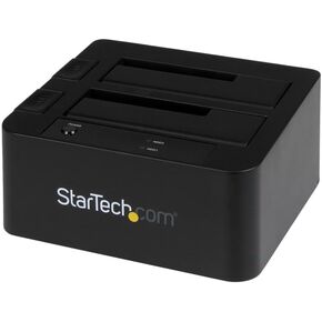 StarTech.com Dual-Bay USB 3.0 / eSATA to SATA Hard Drive Docking Station, External 2.5/3.5" SATA I/II/III, SSD/HDD Docking Station, Hot-Swap Hard Drive Bays, Top-Loading (SDOCK2U33EB),Black in Kuwait