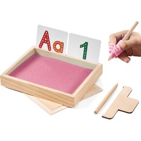 Montessori Sand Tray for Kids, Writing Play with Lid and Cards in Kuwait