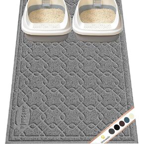 Cat Litter Box Mat, 35" x 24" Large Kitty Litter Trapping Mat Keep Floor Clean, Litter Box Mat Scatter Control, Waterproof, Easy to Clean, Durable Large Size Litter Mats for Floor in Kuwait