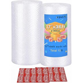 Yens 3/16" Bubble Cushioning Rolls 700 ft, Perforated Every 12" for Packaging, Shipping, Mailing (BS 12 IN. x 700 FT.) Made In USA in Saudi Arabia