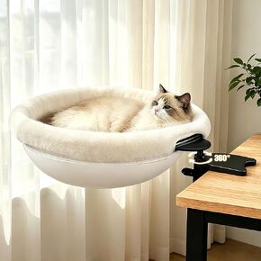 IPOW Heavy Duty 360°Rotating Cat Desk Bed Semi-Circular Cat Bed Hold Up to 40lb in Kuwait