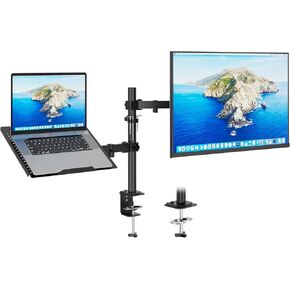 Redbat Monitor and Laptop Stand for 13-32 inch LCD LED Screens, Adjustable Monitor Mount with Laptop Tray Up to 16 inch Laptop/Notebook, Laptop Arm with VESA 75/100mm, 2 Mounting Options in Saudi Arabia