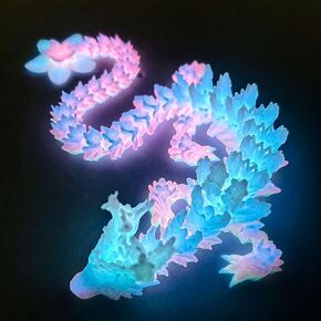 3D Printed Articulated Dragon Toy, 12 Inch Cherry Blossom Crystal Dragon in Saudi Arabia