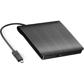 gingo Ultra Slim USB 2.0 External CD DVD Optical Drive Portable DVD Writer Drive +/-RW Burner Writer Player Super Speed Data Transfer Black BackItUp for for PC Laptop Computer Mac in Kuwait
