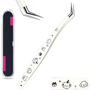 Precision Craft Tweezers for Stickers, Curved Extended Tip, Stainless Steel in Saudi Arabia