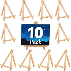 10 Pack 9 Inch Wood Easels,Art Craft Painting Easel,Table Top Easels for Painting, for Painting Party Displaying Canvases, Photos Mini Display Tripod Apply to Kids Artist Adults Students Etc in Saudi Arabia