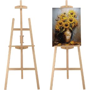 Adjustable Pine Wooden Painting Easel, Art Easel for Display in Kuwait