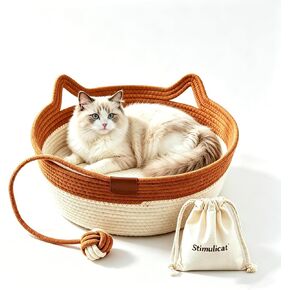 Instinct Basket Cat Bed with Cushion and Hanging Ball Toy in Kuwait