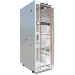 Sysracks - 32U - حامل الخادم - القفل - الشبكات - خزانة Av - التركيب - حامل الشبكة القائم بذاته - خزانة الخادم - أداة تسوية العجلات - رف الرف - مروحة التبريد - منظم الحرارة - PDU - رمادي فاتح in Kuwait