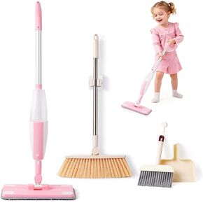 Girl and Boy Gifts Cleaning Toy Sets, Real Working Water-Spraying Mop Toy in Kuwait