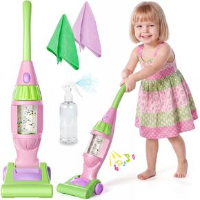 Pink Kids Vacuum Cleaner with Lights & Sounds, Toddler Girl Toys Ages 3+ in Kuwait