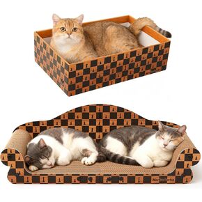 27" Cat Scratcher Bed & Sofa, Large Cardboard Cat Scratch Couch in Kuwait