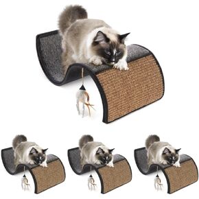 Petlinks Dream Curl Carpet Cat Scratcher, Dual-Surface Cat Scratching Post, Lounge & Hide Scratchers for Cats & Kittens, Gray, Furniture Protector, One Size Fits All Cats in Kuwait