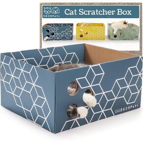 No-Mess Cardboard Cat Scratcher Box - Refillable Double-Sided Scratch Pad in Kuwait
