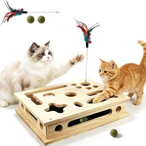 Cat Scratch Puzzle Enrichment Box, Large Solid Wood with Sandpaper Inside in Saudi Arabia