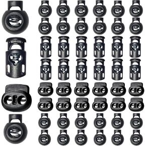 48pcs Upgraded Plastic Cord Lock, Cord Locks - Draw String Clip with Spring Toggle Stoppers Buttons for Drawstrings, Shoelaces, Paracord in Saudi Arabia