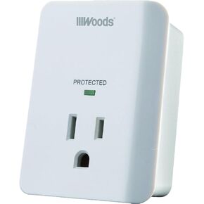 وودز 41008 واقي سيرج واحد 3 شقوق مأخذ طاقة LED ضوء وإنذار 1080J أبيض in Kuwait