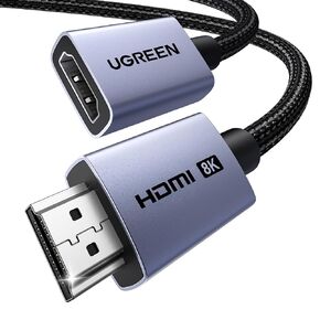 يوجرين محول كيبل وصلة HDMI 2.1 ذكر الى انثى، 8K@60Hz/4K@144Hz/2K@240Hz/1080P@240Hz/240Hz/متوافق مع فاير ستيك وشاومي ستيك وروكو وPS5 والتلفزيون ومشغل بلوراي 0.15 متر in Kuwait