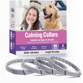 Calming Collar for Dogs 4 Packs Dog Pheromone Calm Collars Relief Anxiety Stress Separation Lasts 60 Days Relieve Bad Behavior 25 Inches Size Flexible Adjustable for All Small Medium and Large Dog in Kuwait