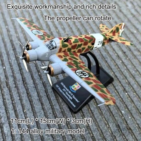 1/144 Scale WWII Italy Savoia-Marchetti SM.79 Sparviero Bomber Model Alloy Model Diecast Plane Toy for Collection in Kuwait