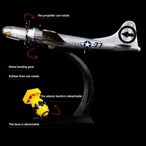 MOUDOAUER 1/144 Scale WWII US Air Force B-29 Superfortress Bomber Alloy Model Plane Model for Collection in Kuwait