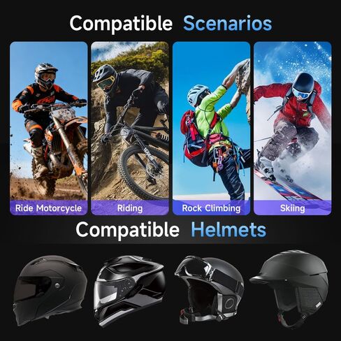 Motorcycle Bluetooth 5.2 Headphones Outdoor Helmet Earphone Bluetooth Stereo Music and Voice Microphone Soft Cable Earphone Motorcycle Helmet Headset Universal Helmet Audio System in Kuwait