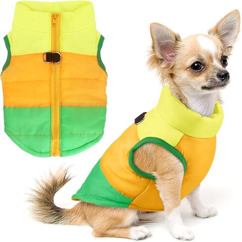 معطف Idepet Pet Dog Cat مع مقود مرساة ملون مرقع مبطن وسترة تيدي تشيهواهوا من قماش الصلصال XS S M L (متوسط ​​(عبوة من 1)، أحمر وردي) in Kuwait