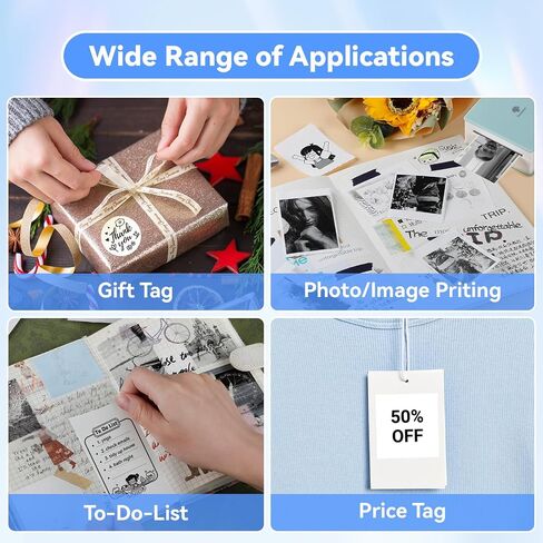 Phomemo White Self-Adhesive Thermal Paper, 4.3" Sticker Paper for Phomemo M04S/M04AS/M832/M834/M835 Bluetooth Thermal Printer, Black on White, 107mm x 3.5m, 3 Rolls in Kuwait