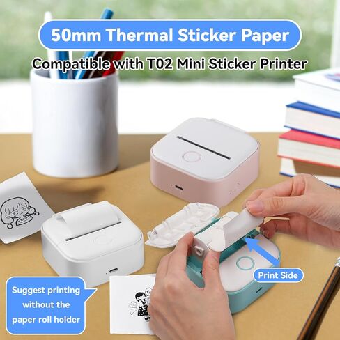 Phomemo White Self-Adhesive Thermal Paper, 4.3" Sticker Paper for Phomemo M04S/M04AS/M832/M834/M835 Bluetooth Thermal Printer, Black on White, 107mm x 3.5m, 3 Rolls in Kuwait