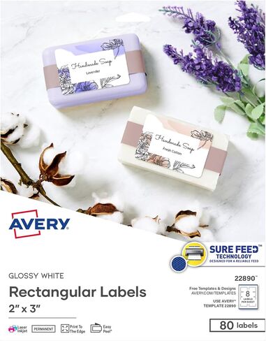 Avery Glossy Label Laser/Inkjet 2" x 3" 8-1/2" x 11" 80/PK in Kuwait