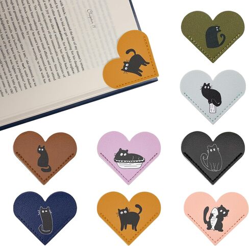 Yuoyar 30 Packs Leather Heart Bookmarks for Book Lovers, Cute Gifts (Solid Color) in Saudi Arabia