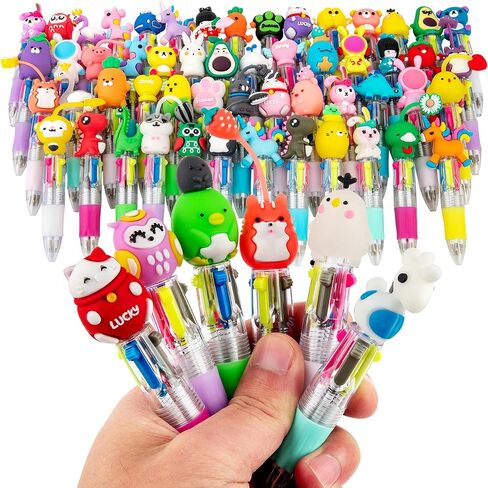 60-Pack Mini 4-in-1 Multicolor Ballpoint Pens for Kids, Bulk Party Favors in Saudi Arabia