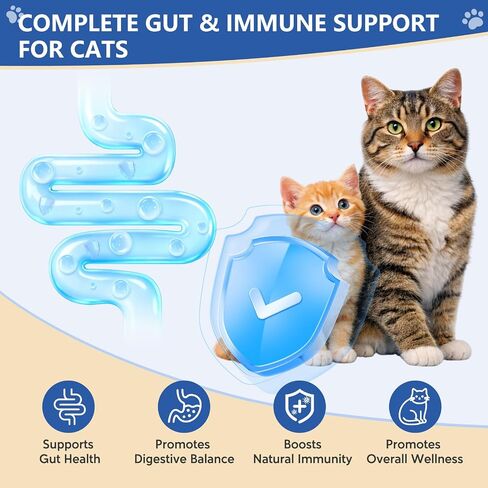 Dewormer for Cats, Broad Spectrum Digestive Support, Removal of Hookworms, Lungworms, Pinworms, Roundworms, 100mL in Kuwait