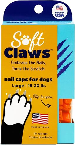 "Soft Claws Nail Caps for Dogs with Non-Slip Design Made in USA - 40 Dog Nail Covers for Long-Lasting Protection of Floors and Furniture - Pink, X-Large" in Kuwait
