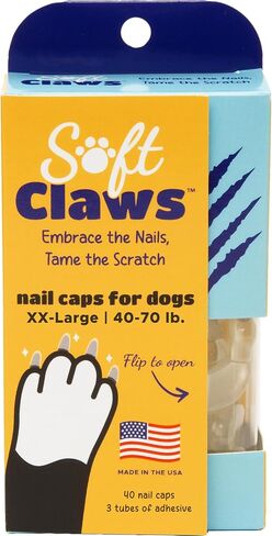 "Soft Claws Nail Caps for Dogs with Non-Slip Design Made in USA - 40 Dog Nail Covers for Long-Lasting Protection of Floors and Furniture - Pink, X-Large" in Kuwait
